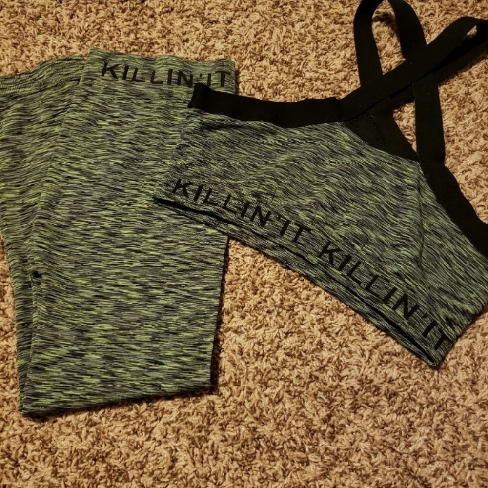 Green and Black workout set